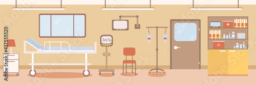 hospital ward in flat style isolated