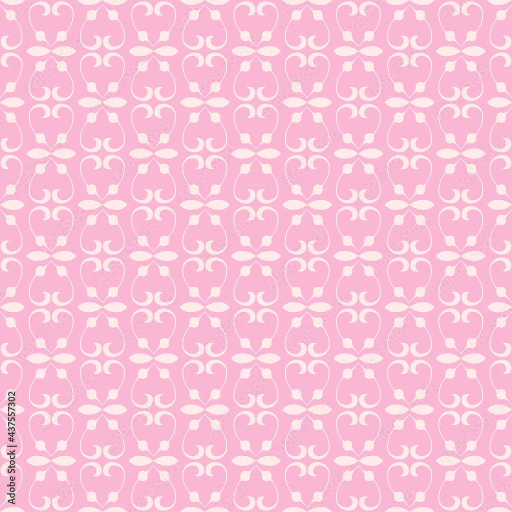 Beautiful background pattern with floral ornament light pink background, wallpaper. Seamless pattern, texture
