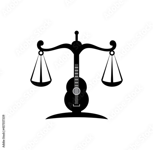 Guitar law logo design illustration vector eps format , suitable for your design needs, logo, illustration, animation, etc.