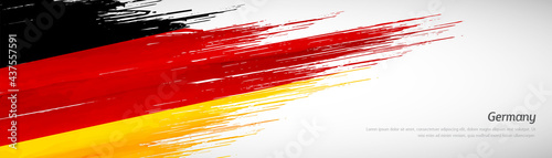 Abstract happy german unity day of Germany with creative watercolor national brush flag background photo