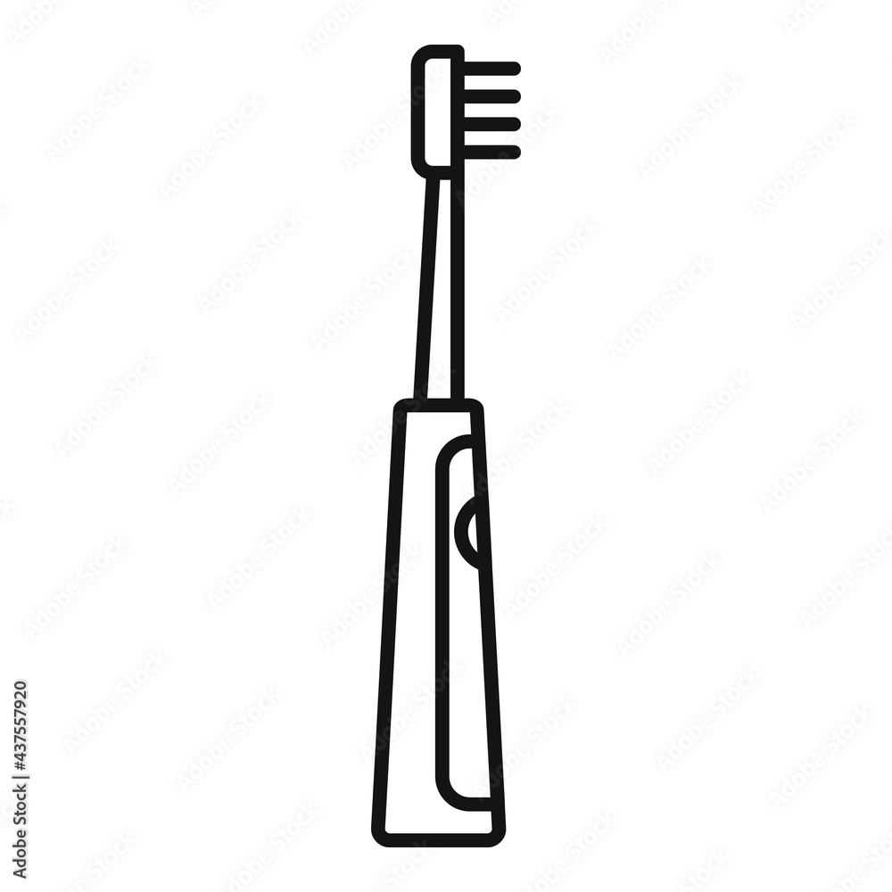 Electric toothbrush cleaning icon, outline style Electric toothbrush cleaning icon, outline style