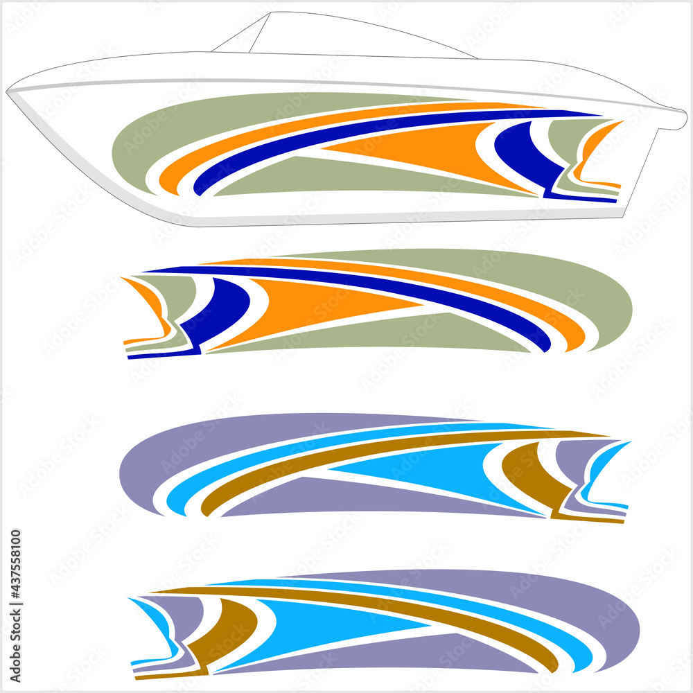 Obraz premium Boat Graphics, Stripe, Vinyl Ready Design