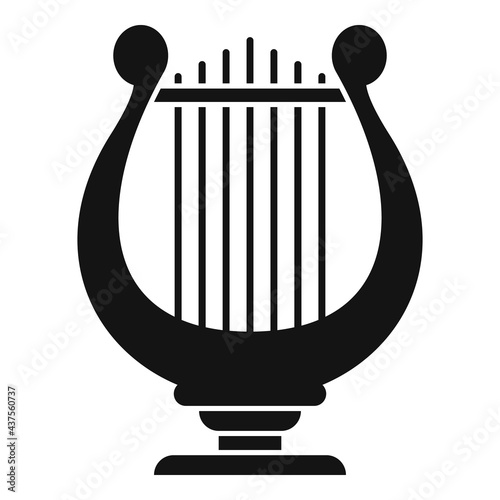 Harp acoustic icon, simple style