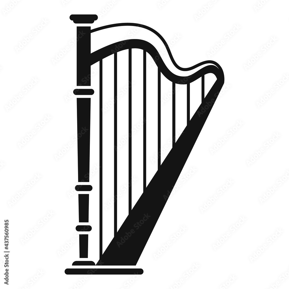 Harp classic icon, simple style Harp classic icon, simple style