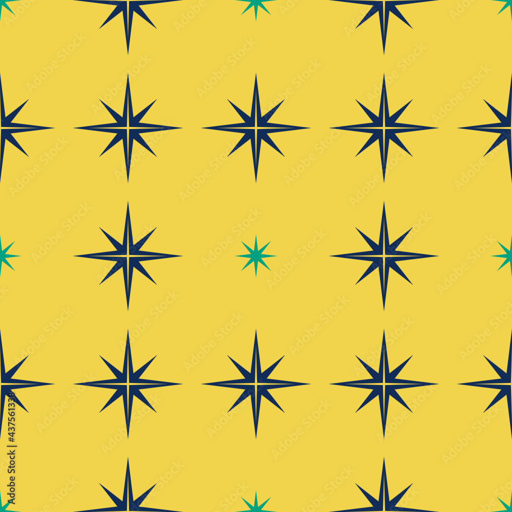 Traditional flat star seamless pattern.