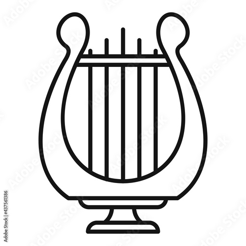 Harp lyre icon, outline style