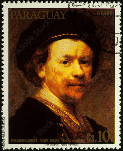 Fotografie Self portrait by Rembrandt