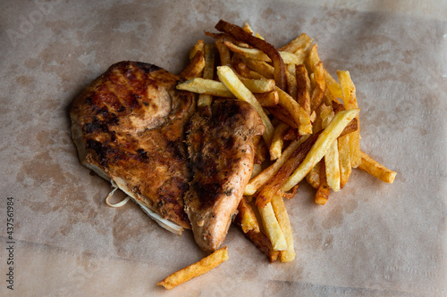 fried chicken with fries