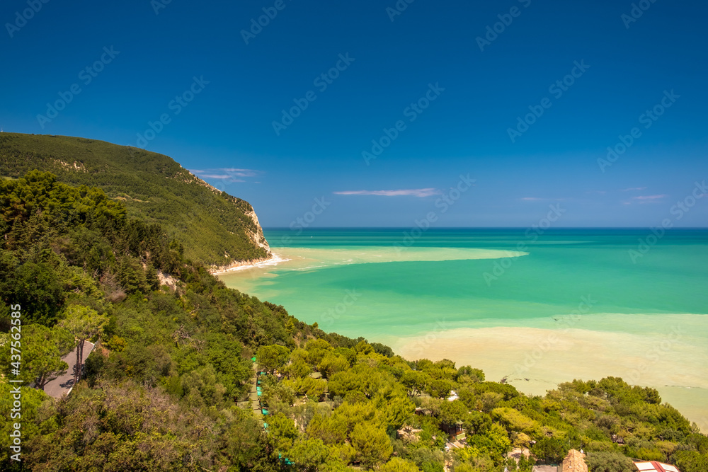 Obraz premium The beautiful sea of Sirolo in Conero after a big storm, Ancona province, Marche region.