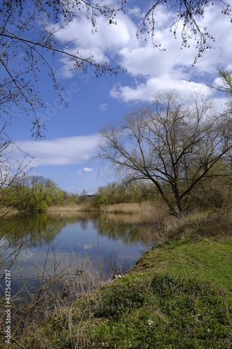 Sander Baggerseen im Naturschutzgebiet Mainaue bei Augsfeld, Landkreis Hassberge, Unterfranken, Franken, Bayern, Deutschland.