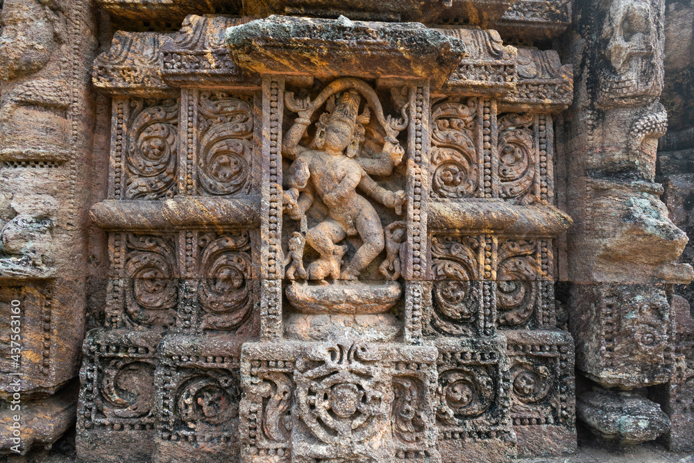Fine carving of sculptures, Konark Sun Temple in India