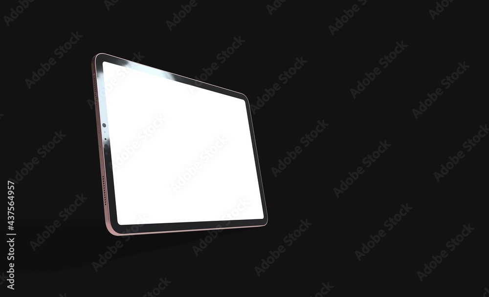 3D tablet with empty screen isolated digital black 3D tablet with empty screen isolated digital black