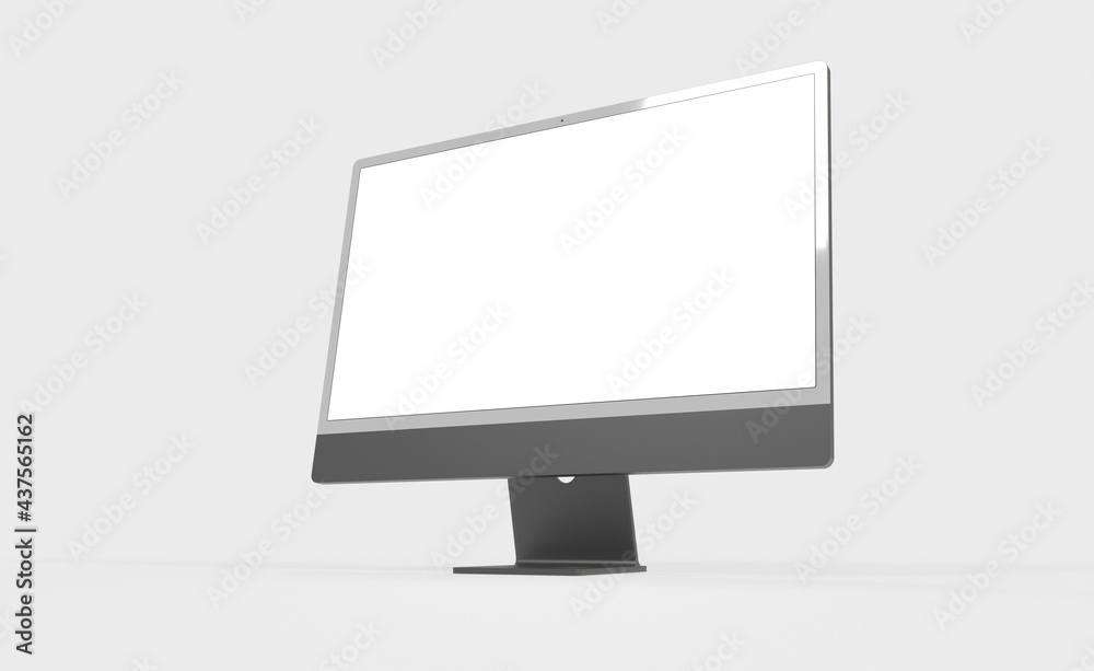 Computer display mock up with blank white screen. Stylish desktop computer mockup. new in 3d Computer display mock up with blank white screen. Stylish desktop computer mockup. new in 3d