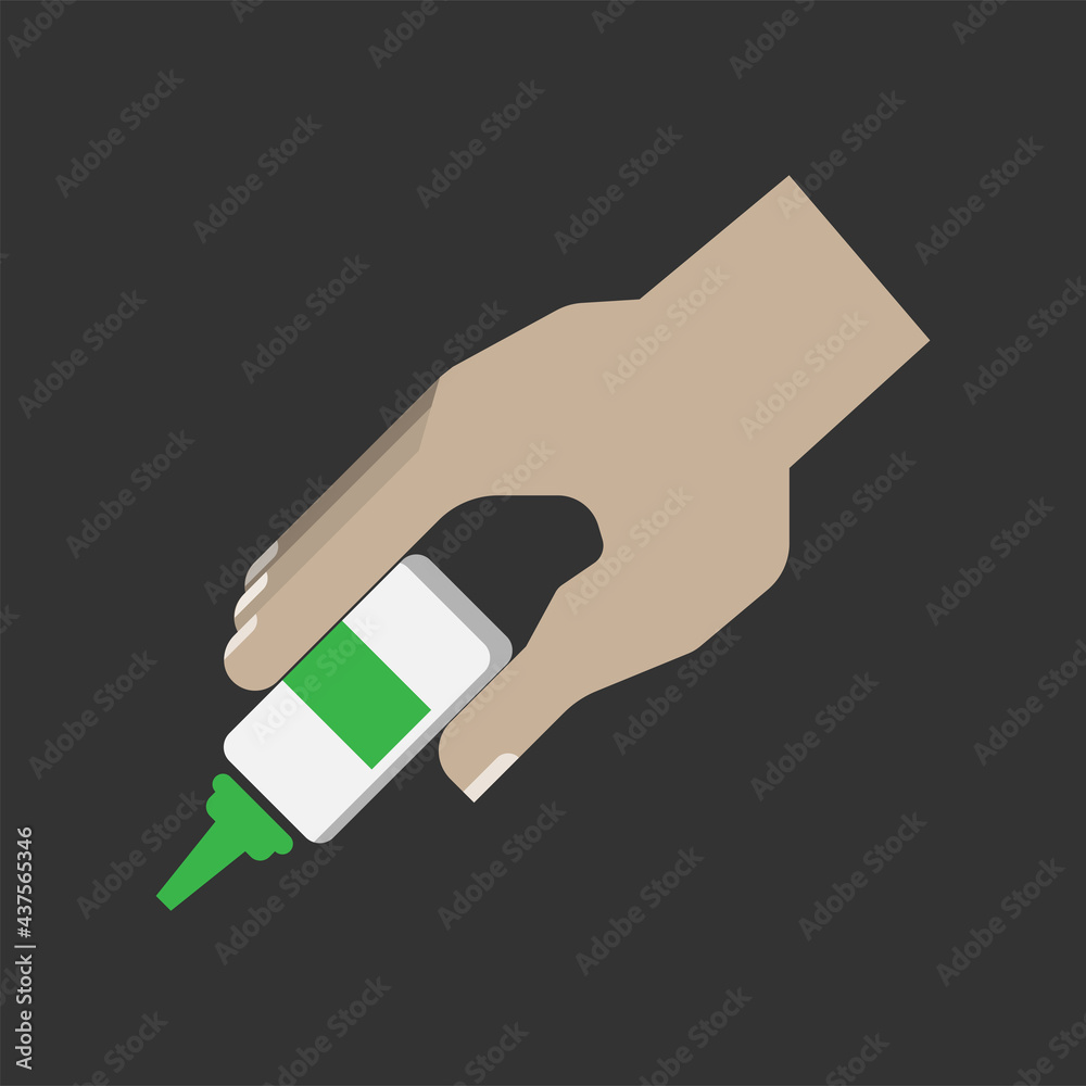 A hand catching the eye drop A hand catching the eye drop