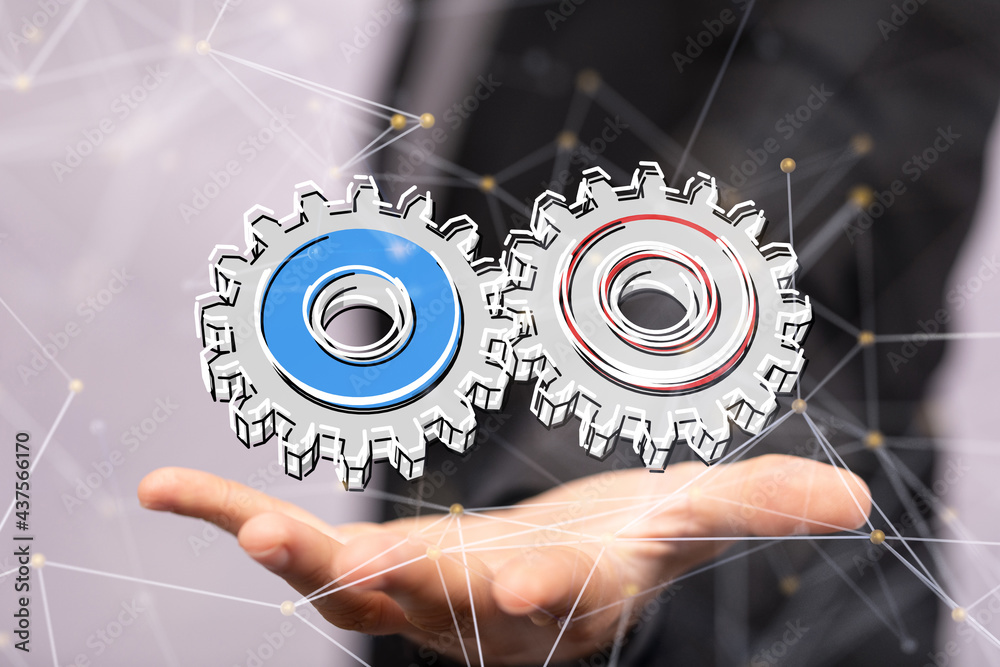 gear Technology setting concept background. gear Technology setting concept background.