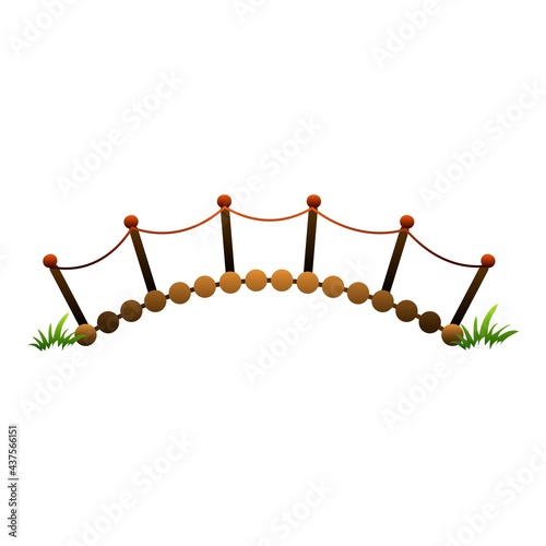 Wood bar bridge icon, cartoon style