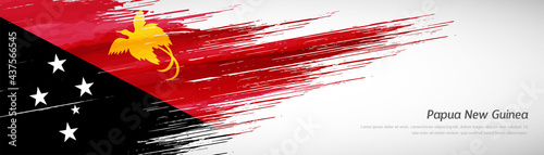 Abstract happy independence day of Papua New Guinea with creative watercolor national brush flag background