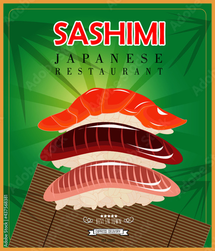 Simple Japanese Style Traditional Style Sushi Restaurant sashimi