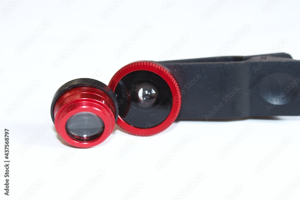 Phone lenses isolated on white background. Phone lenses isolated on white background.