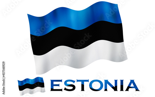 Free Download Estonian flag illustration with Estonia text and white space - GFXLoad