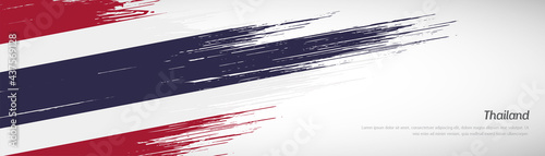 Abstract happy national day of Thailand with creative watercolor national brush flag background