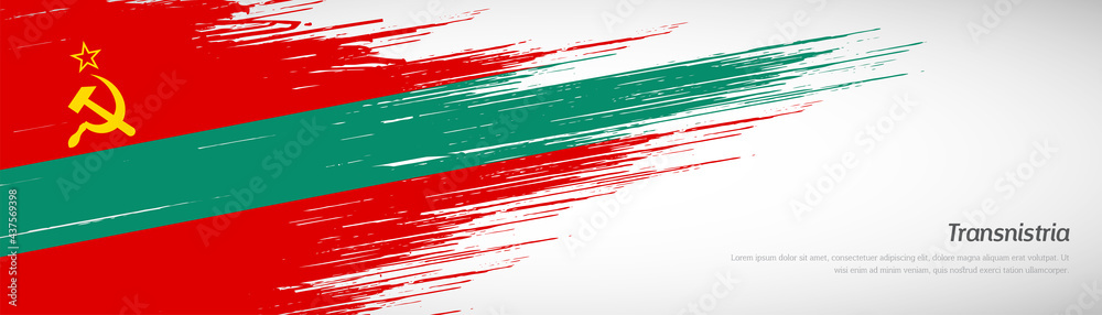 Abstract happy independence day of Transnistria with creative watercolor national brush flag background Abstract happy independence day of Transnistria with creative watercolor national brush flag background
