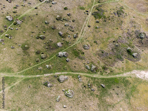 Perranporth dunes cornwall England uk aerial drone  photo