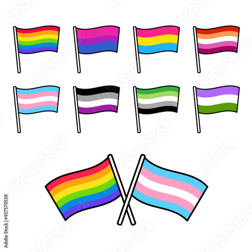 LGBT pride flags set