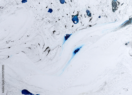 oil Ink, paint, abstract. Closeup blue abstract hand draw painting background. Highly-textured oil paint