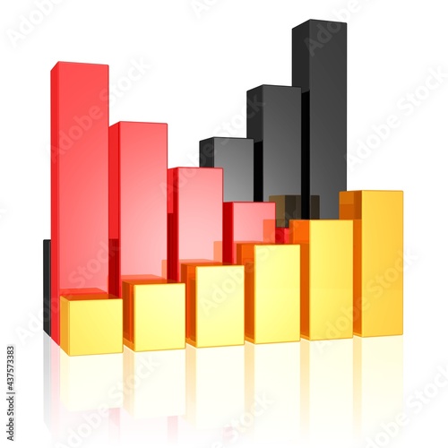 Charts in den Farben der deutschen Flagge