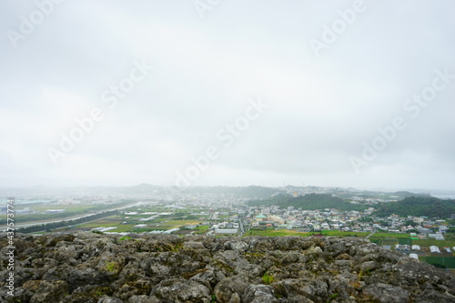 Aerial view from Katsuren castle ruins in Okinawa, Japan - 勝連城跡からの眺望 沖縄 日本 photo