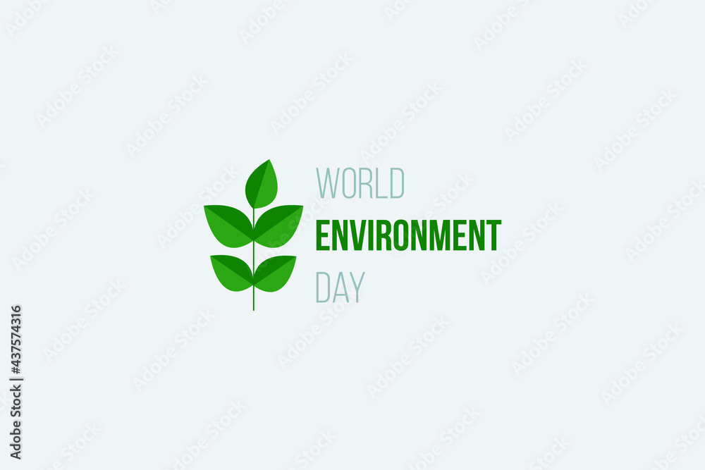World Environment Day concept vector illustration. Green leaves on white background. World Environment Day concept vector illustration. Green leaves on white background.