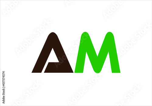 this is a creative text AM logo icon
