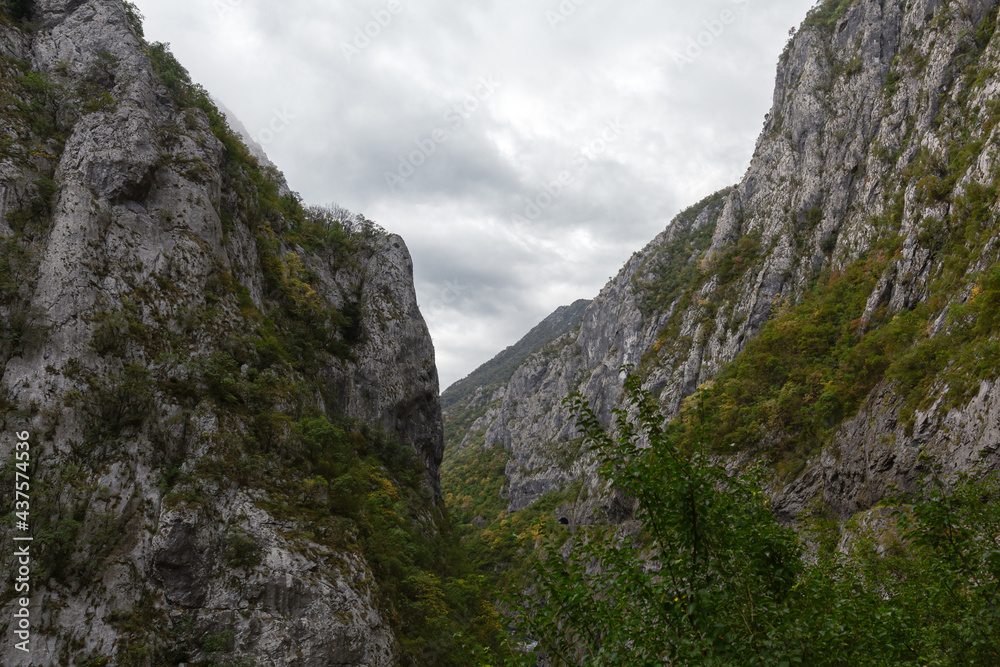 Mountains in the north of Montenegro on a cloudy day