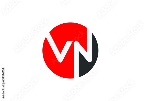 this is a creative text VN logo icon