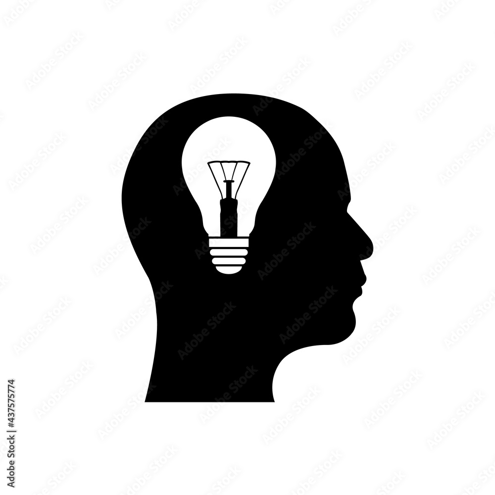 Idea icon, light bulb logo isolated on white background Idea icon, light bulb logo isolated on white background
