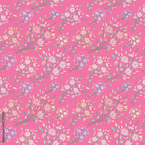 seamless pattern abstracts floral composition