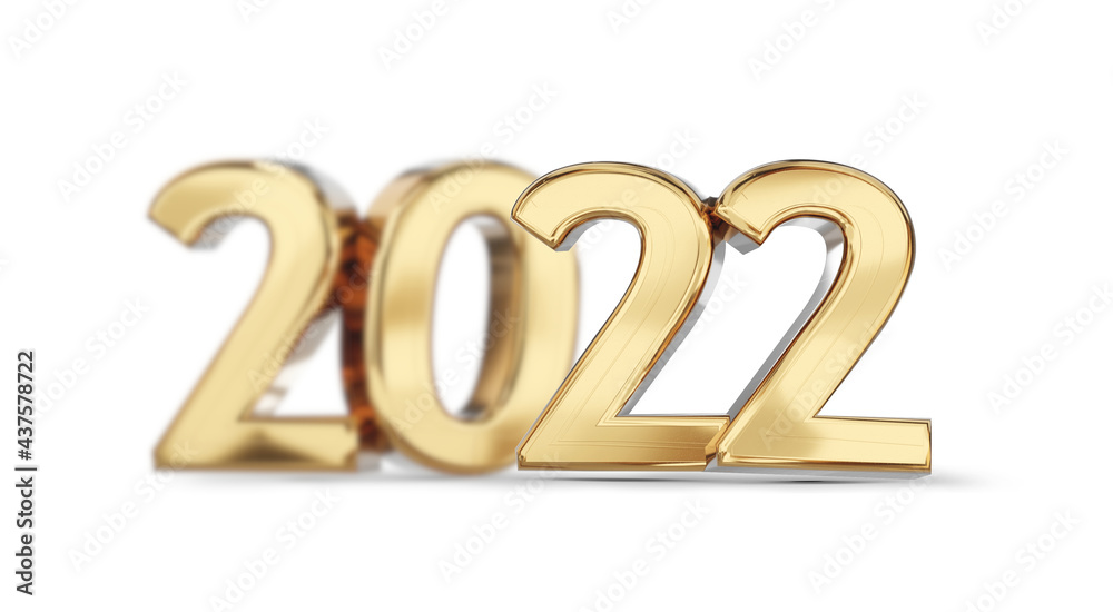 2022 golden bold letters symbol 3d-illustration 2022 golden bold letters symbol 3d-illustration