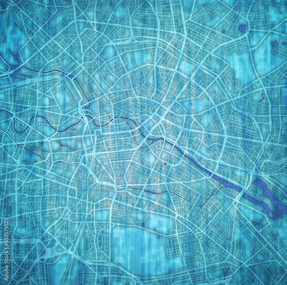 Fototapeta premium map of roads in city of Berlin in Germany