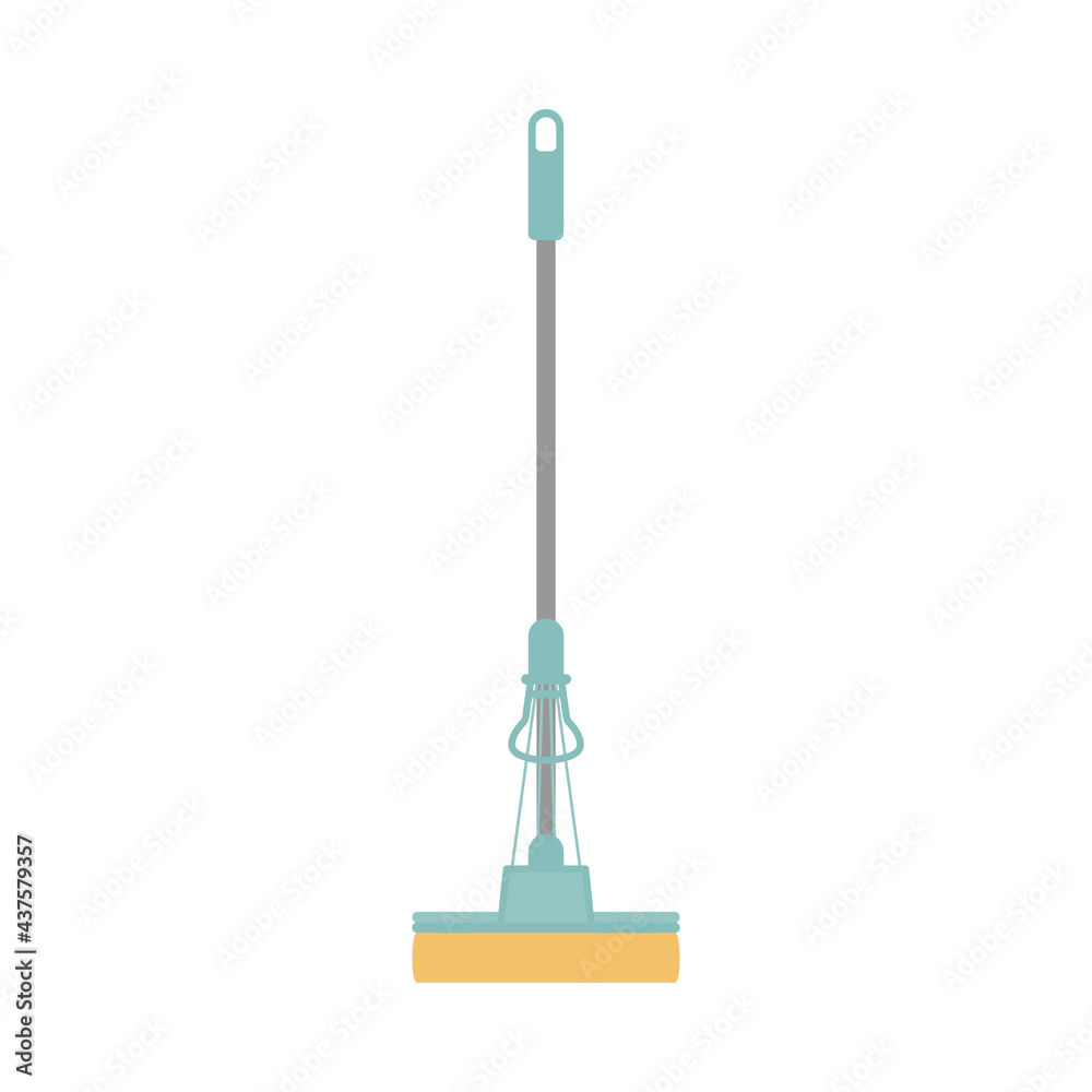 Squeeze mop icon. Cleaning service concept. Stock vector illustration isolated on white background. Can be used as a symbol or sign. Flat cleaning item, mop with fiber sponge for cleaning and mopping. Squeeze mop icon. Cleaning service concept. Stock vector illustration isolated on white background. Can be used as a symbol or sign. Flat cleaning item, mop with fiber sponge for cleaning and mopping.