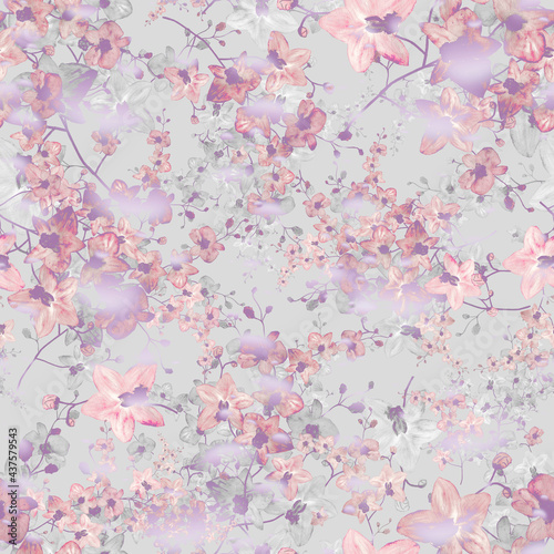 seamless pattern abstracts floral composition