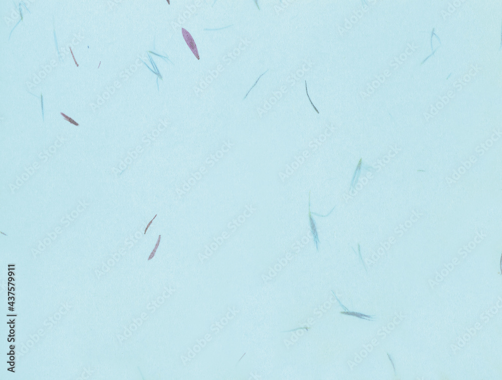 花弁 草 葉 入り 和紙 背景 素材 横 水色 テクスチャ 綺麗 爽やか 和柄 バック 模様 可愛い すじ Pastel Blue Japanese Paper Background With Petal Stock Foto Adobe Stock