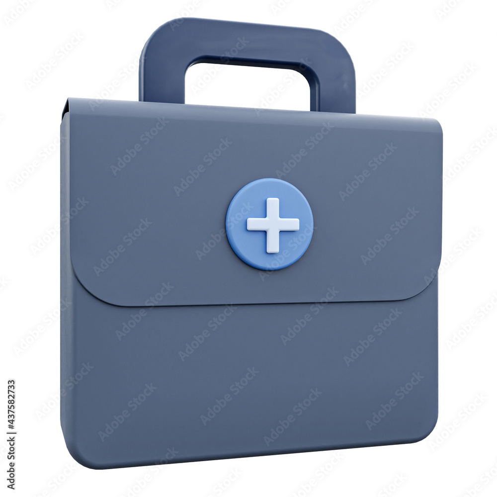 Obraz premium 3d First aid kit isolated on white background. Isometric vector illustration