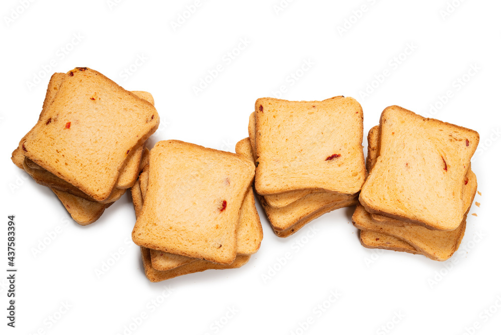 Delicious bread slices isolated on a white background. Delicious bread slices isolated on a white background.