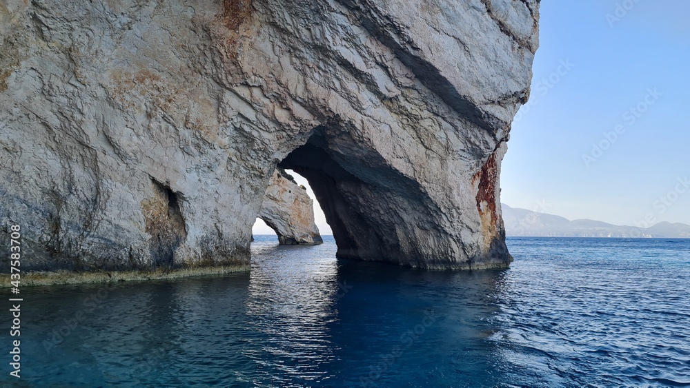 Obraz na płótnie Blue Caves in skinari cape zakynthos greece  w salonie