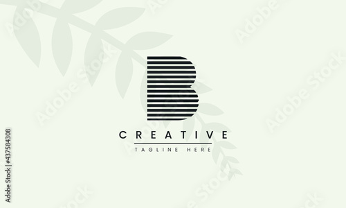 Initial b abstract line monogram logo design
