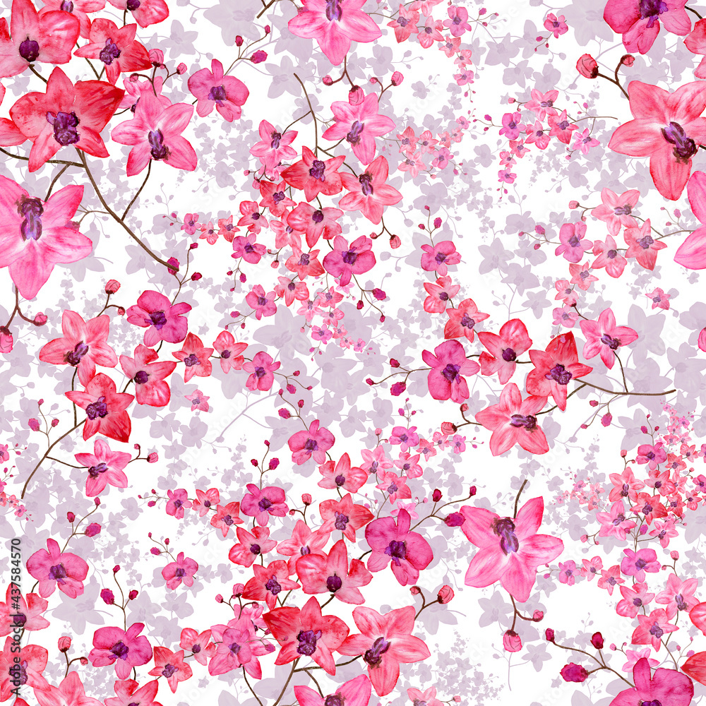 seamless pattern abstracts floral composition