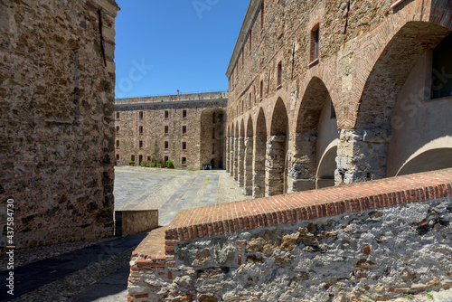 Savona, Italy. May 20th, 2021. Detail of the parade ground of the Citadel of the Priamar Fortress. photo