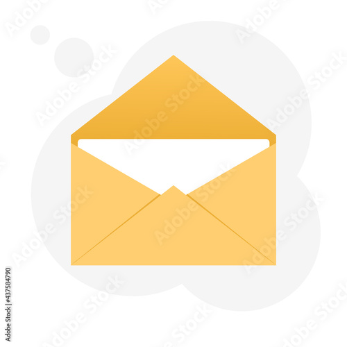 Opened envelope with document line icon. The official confirmation message, e-mail delivery. Vector illustration