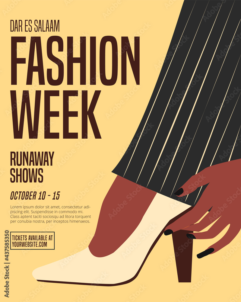 Fashion Week Event Poster Template Illustration Vector Stock Vector | Adobe  Stock
